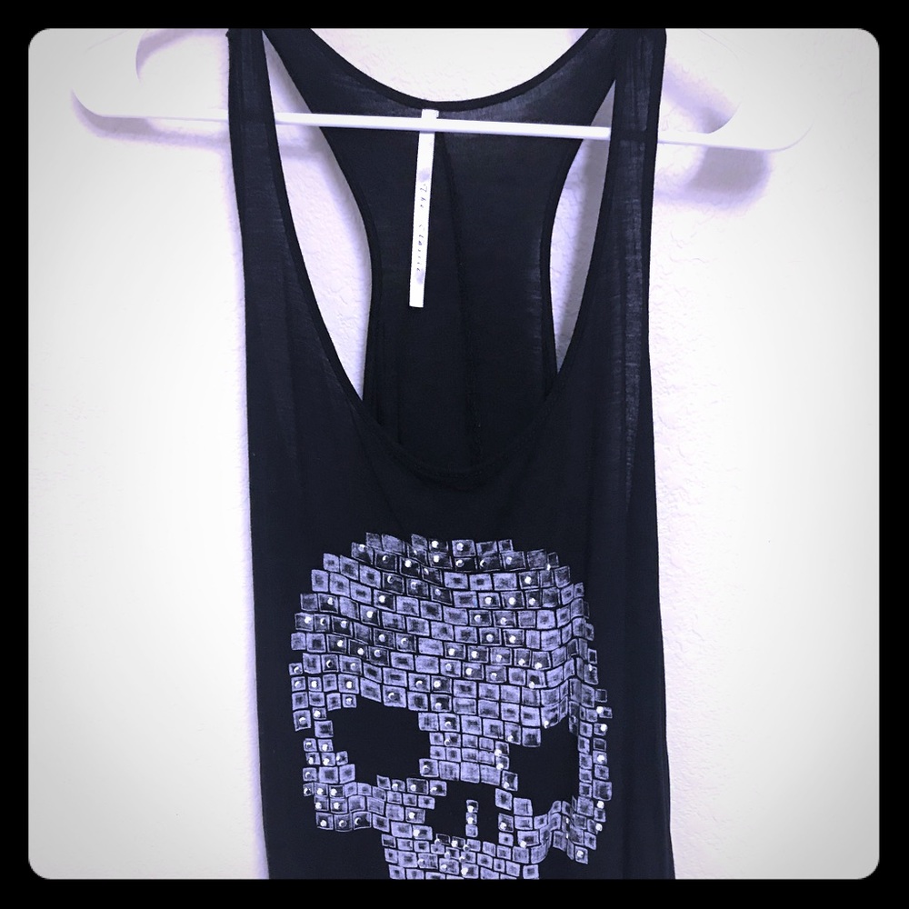 The Classic Sequin skull racerback tank.